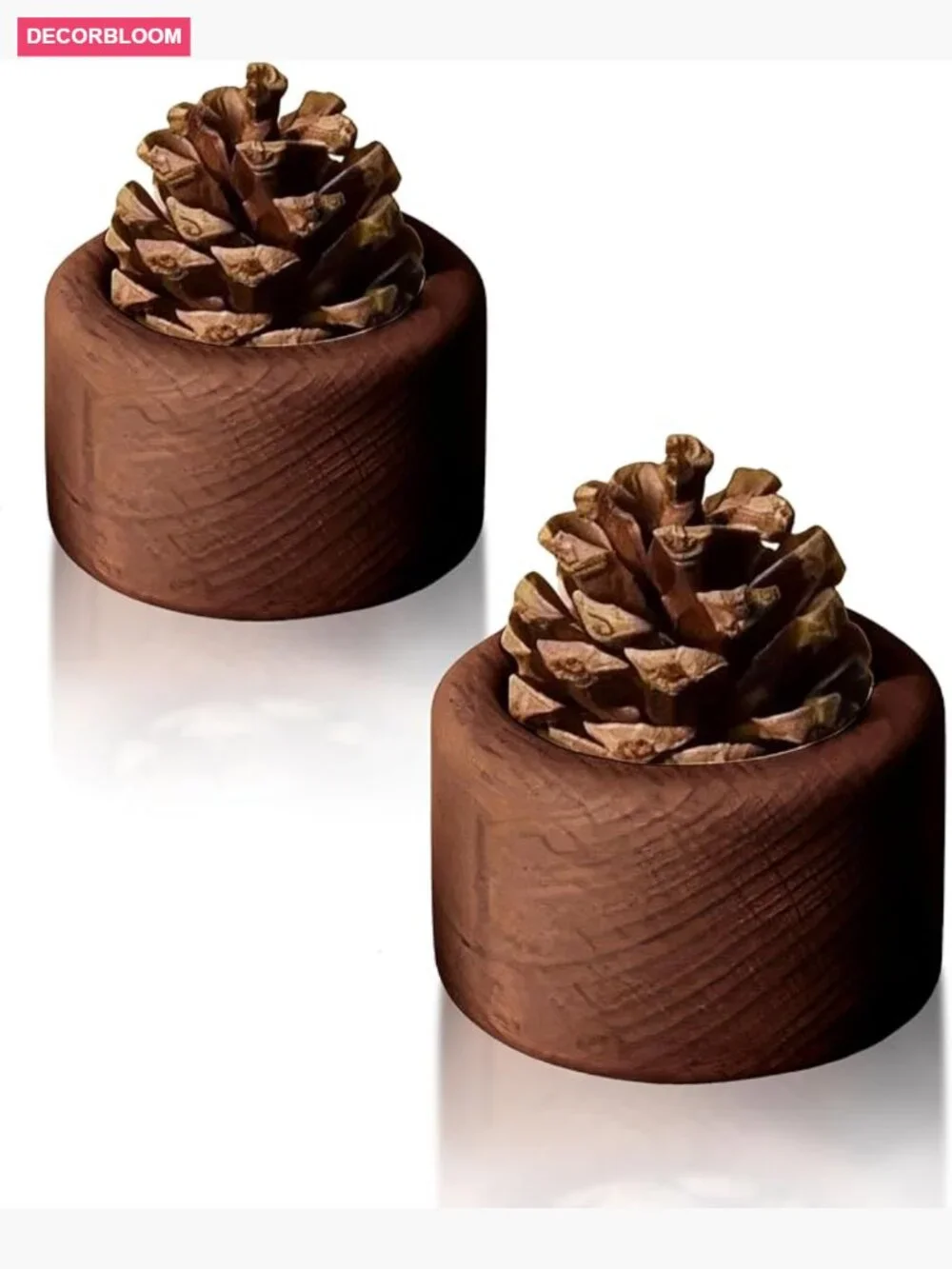 2 Pack Pinecone Passive Essential Oil Diffuser Set, Natural Wood Aroma Diffuser